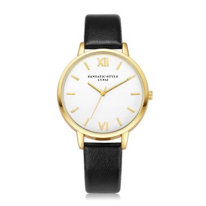 ZEGAREK DAMSKI, ZŁOTA KOPERTA, SKÓRZANY CZARNY PASEK - NOWY MODEL