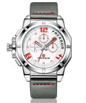 ZEGAREK MĘSKI - FAERDUO, DATOWNIK, CHRONOMETR, SKÓRA, SUPER JAKOŚĆ!