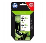 Komplet do HP - 62XL BK+C, ENVY 5540 5640 7640 5642 5643 - BEZPŁATNY PACZKOMAT
