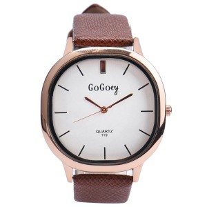 ZEGAREK DAMSKI - GoGoey, ZŁOTA KOPERTA, BRĄZOWY PASEK
