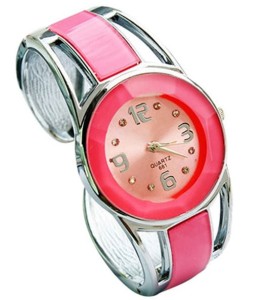 ZEGAREK DAMSKI - SREBRNA BRANSOLETA + RÓŻ - PIĘKNY