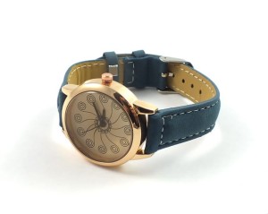 ZEGAREK DAMSKI - YUKAO, SKÓRZANY GRANATOWY PASEK, SPIRALE